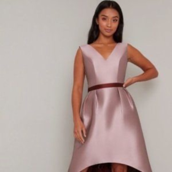 Elegant Mauve High-Low Dress - Picture 2 of 5